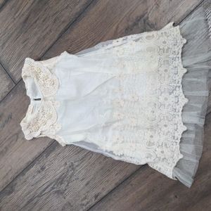 18 Month Delicate Pearl and Lace Dress